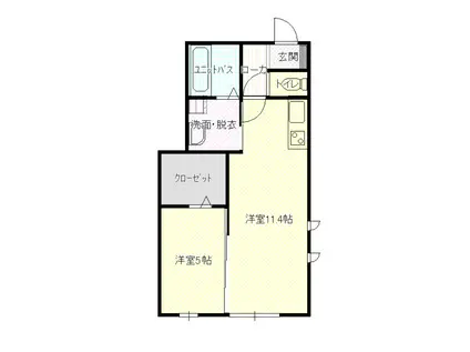 インペリアル(1LDK/1階)の間取り写真