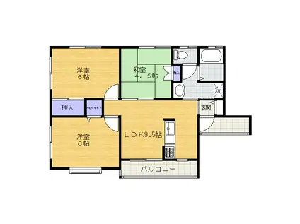 ウィンドミル波崎弐番館(3DK/1階)の間取り写真