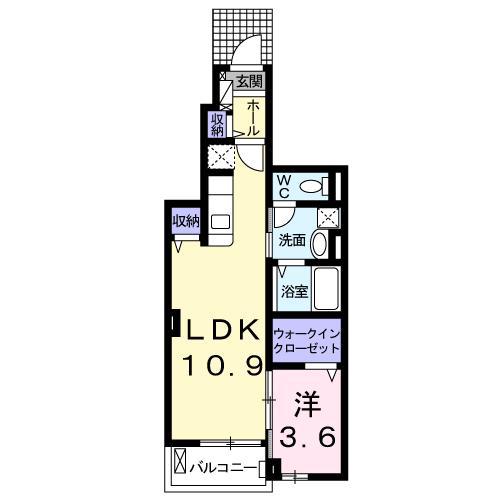 スナグレジデンスSー1(1LDK/1階)の間取り写真