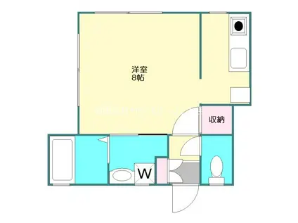 フラット八雲(1K/2階)の間取り写真