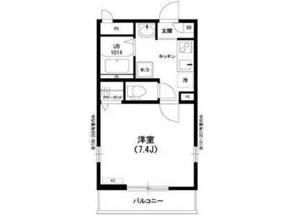 リブリ・幕張グランドリーフ(1K/2階)の間取り写真