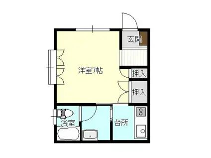 Sコーポ(ワンルーム/1階)の間取り写真