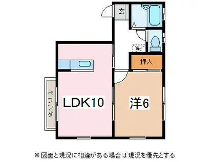 JOY北原(1LDK/1階)の間取り写真
