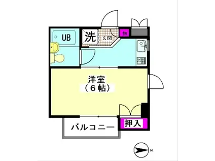 平松ハイツ(1K/3階)の間取り写真