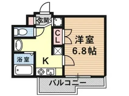 スワンズ神戸三宮イースト(1K/5階)の間取り写真