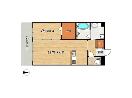 SOURIREENSEMBLE(1LDK/1階)の間取り写真