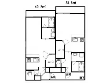緑館VI(ワンルーム/2階)の間取り写真
