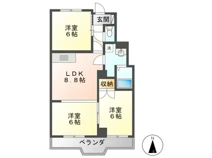 メゾンときわ(2LDK/2階)の間取り写真
