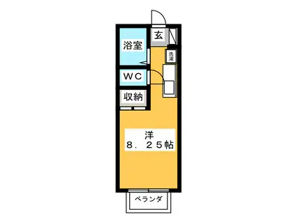 コーポ千日原(ワンルーム/1階)の間取り写真