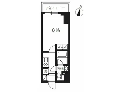 プライムメゾン千葉新町(1K/8階)の間取り写真