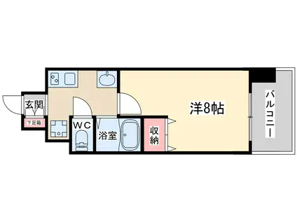 シティスパイア北梅田(1K/6階)の間取り写真