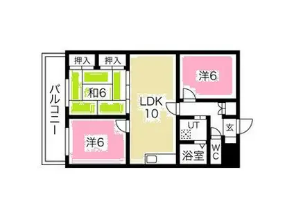 パークタウン小田井(3LDK/1階)の間取り写真