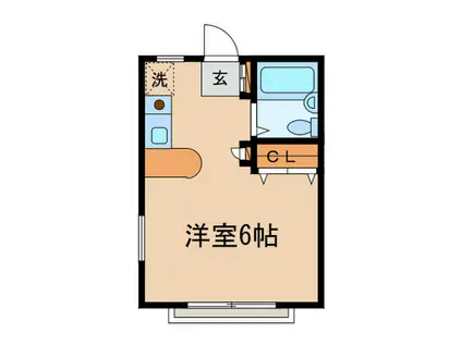 ハイムヤマザキ(ワンルーム/1階)の間取り写真