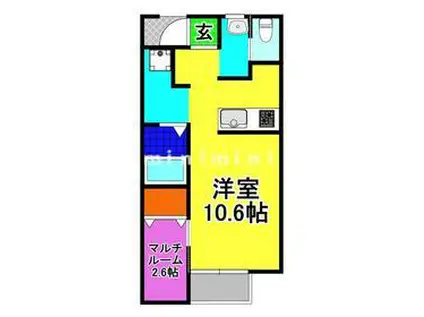 TOIRO田崎本町(1SK/1階)の間取り写真