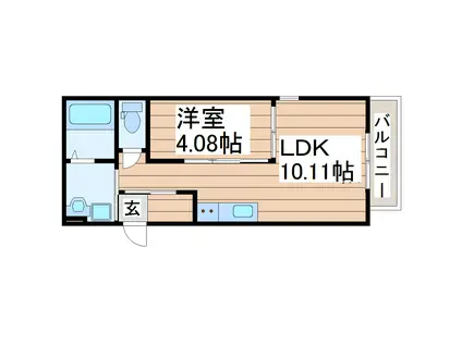 キャッスルコート 木ノ下(1LDK/2階)の間取り写真