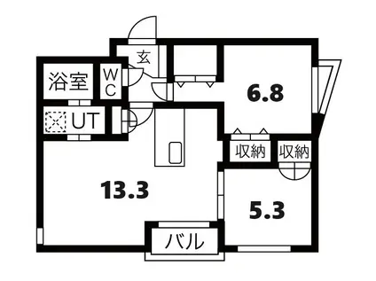 ICHI TO SAN B(2LDK/3階)の間取り写真