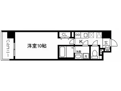インベスト京都堀川(1K/3階)の間取り写真