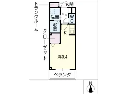 メゾン栄光(ワンルーム/3階)の間取り写真