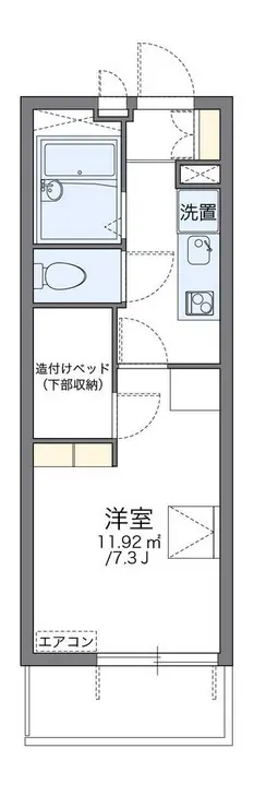 レオパレスタケシン 1階階 間取り