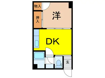 池田ビル(1DK/2階)の間取り写真