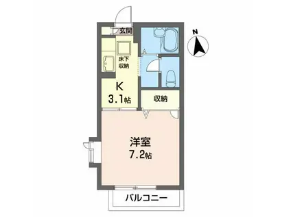 ディアス147(1K/1階)の間取り写真