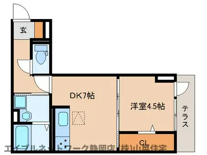 I・CUBE(1K/1階)の間取り写真