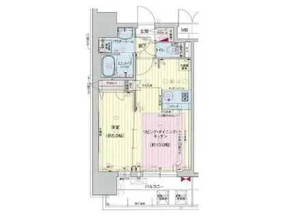 プレサンス栄フレイヤ(1LDK/12階)の間取り写真