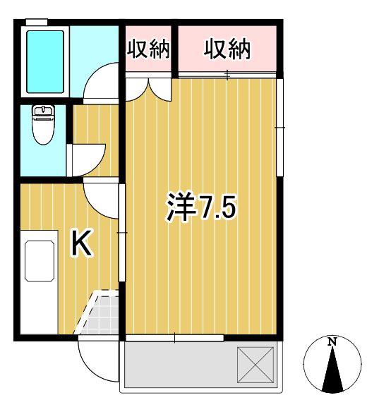 メゾンスズキ(1K/1階)の間取り写真