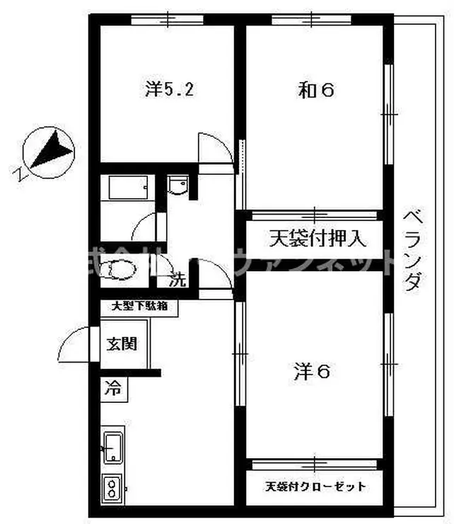 洗足池コーポラス 3階階 間取り