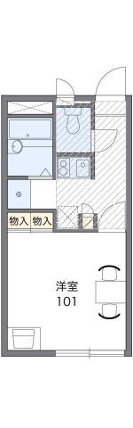 レオパレス福岡大学前B(1K/1階)の間取り写真