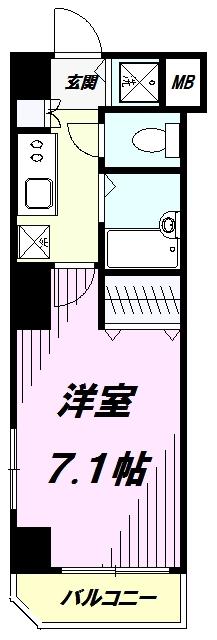 フェニックス八王子(1K/5階)の間取り写真