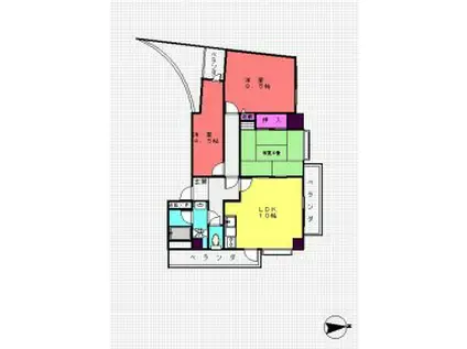 グランボヌール青葉台(3LDK/5階)の間取り写真