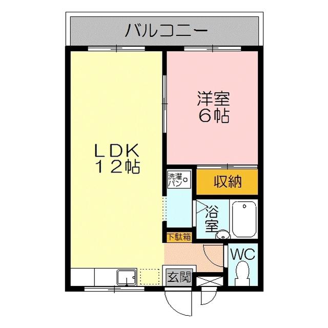 ペルル渡辺(1LDK/1階)の間取り写真