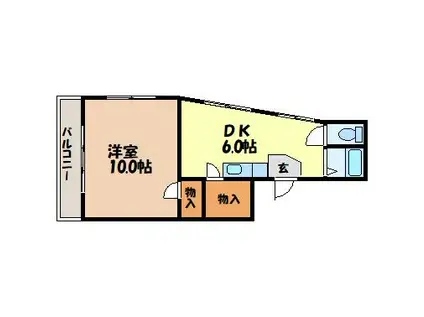 馬場ビルII(1DK/2階)の間取り写真