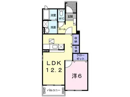 リール・アンジュ(1LDK/1階)の間取り写真