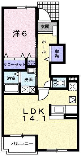 ステラK・I(1LDK/1階)の間取り写真