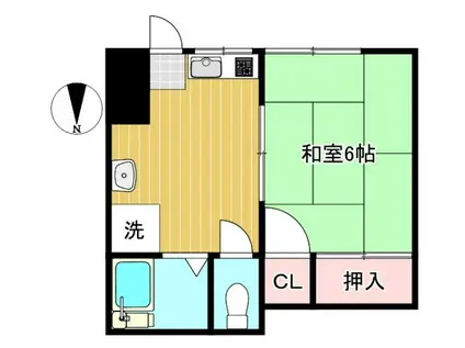 ハイムグリーン(1K/1階)の間取り写真