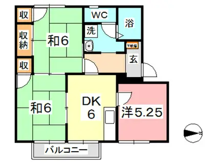 モナベール(3DK/2階)の間取り写真
