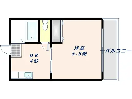 エルドムス陽光1番館(1DK/4階)の間取り写真