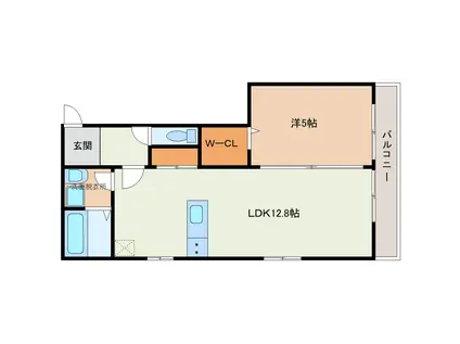 サンパークIII(1LDK/3階)の間取り写真