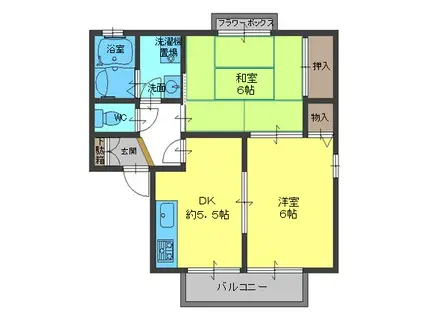 セジュール佐光(2DK/1階)の間取り写真