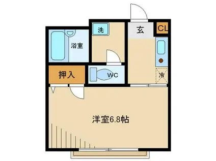 イーグルヒロ(1K/1階)の間取り写真