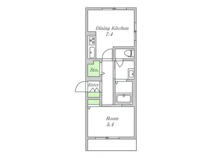 SKY DHABITATION(1DK/3階)の間取り写真