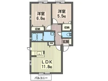 堂の後ハウス(2LDK/2階)の間取り写真