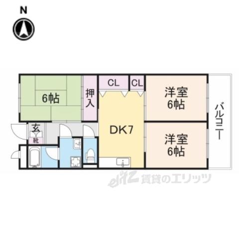 コーポサンライズ(3DK/2階)の間取り写真