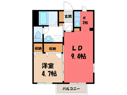 パル G(1LDK/2階)の間取り写真