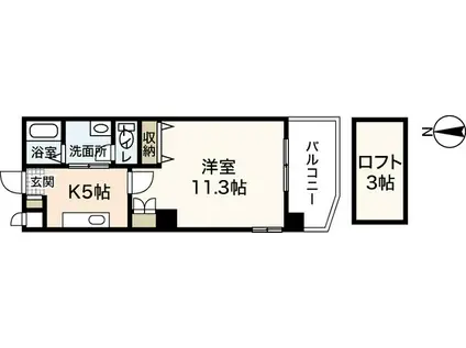 第13平勝ビル(1K/2階)の間取り写真