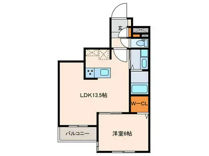 ポーラスター11TH星ヶ丘山手(1LDK/3階)の間取り写真