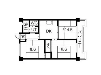 コーポ中駒(3DK/3階)の間取り写真