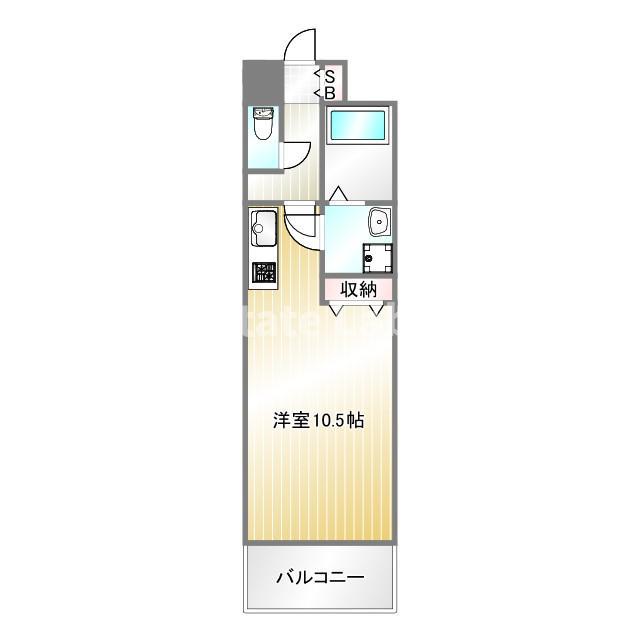 WILLDO三宮イースト(ワンルーム/2階)の間取り写真